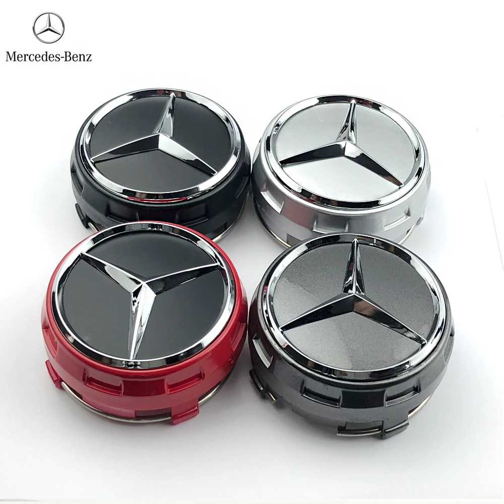 4PCS 75MM Car Wheel Center Cap Replacement Hubs Cover Badge For Mercedes Benz AMG A0004000900 Auto Styling Modified Accessories