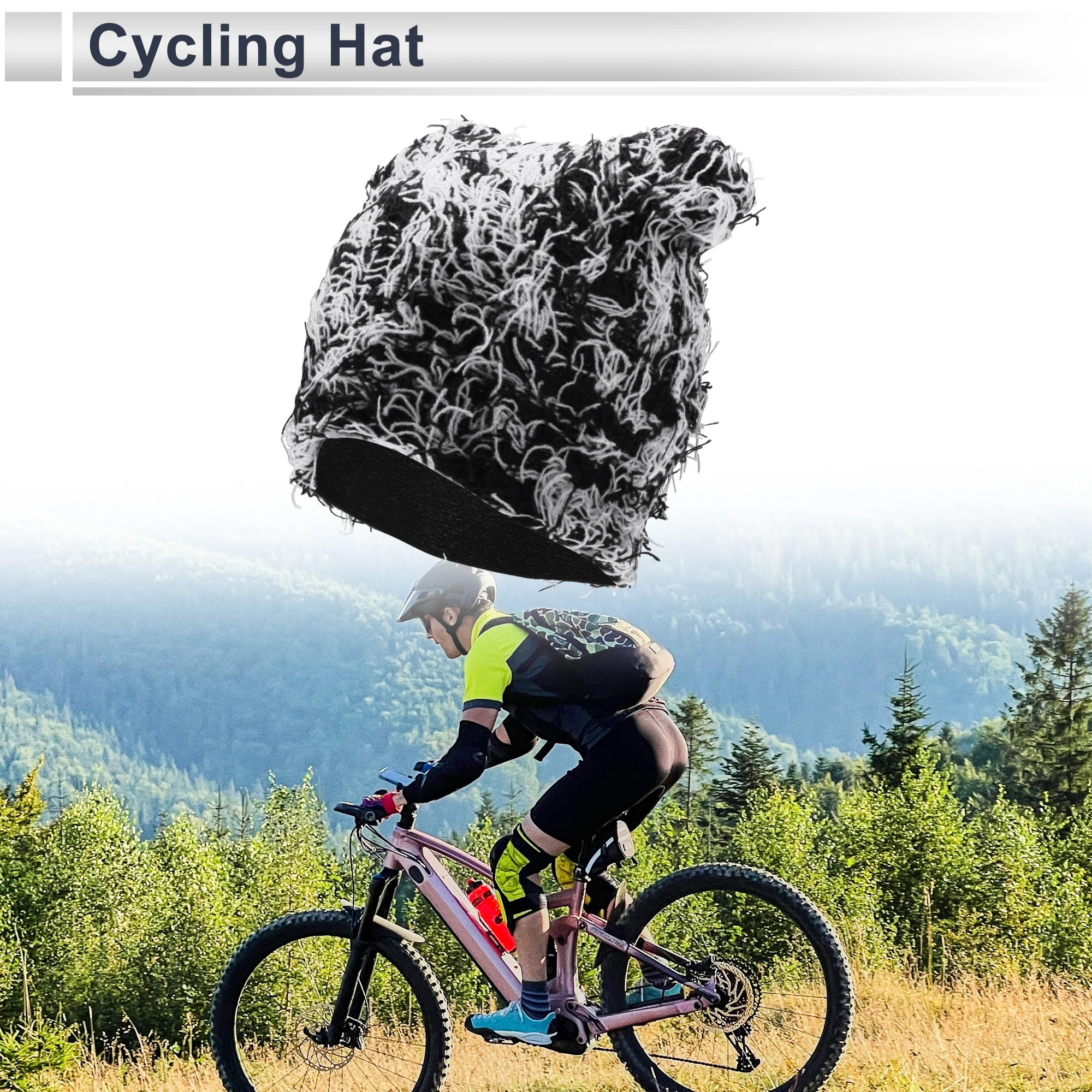 

X Autohaux Велосипедная шапка Теплая удобная дышащая черно-белая 8,46 x 8,66 дюйма 1 шт.