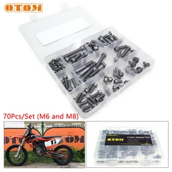 OTOM Motorcycle M6 M8 Screw Bolt and Nuts Assortment Kit Hexagon Hex Socket Cap Head Full Repair Screws Set For KTM SX EXC XCF