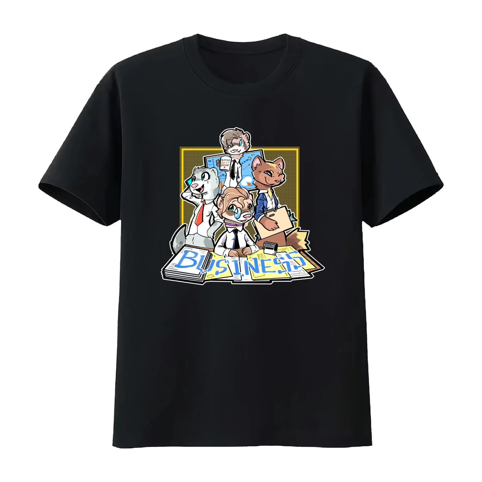 Ferret Business girls T-Shirt Summer Casual Cotton Tee Oversized Streetwear Tops Vintage Graphic Print Unisex Men Women