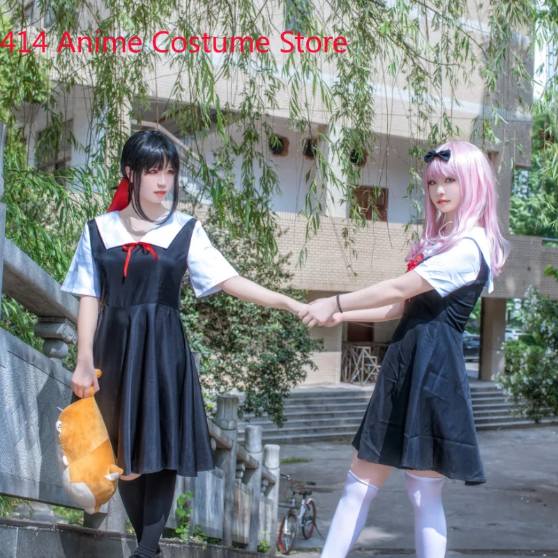 Schattige Kaguya-Sama Liefde Is Oorlog Cosplay Kostuum Anime Shinomiya Kaguya Fujiwara Chika Vrouwen Meisje Halloween Jurk Pruik Cosplay C50c11