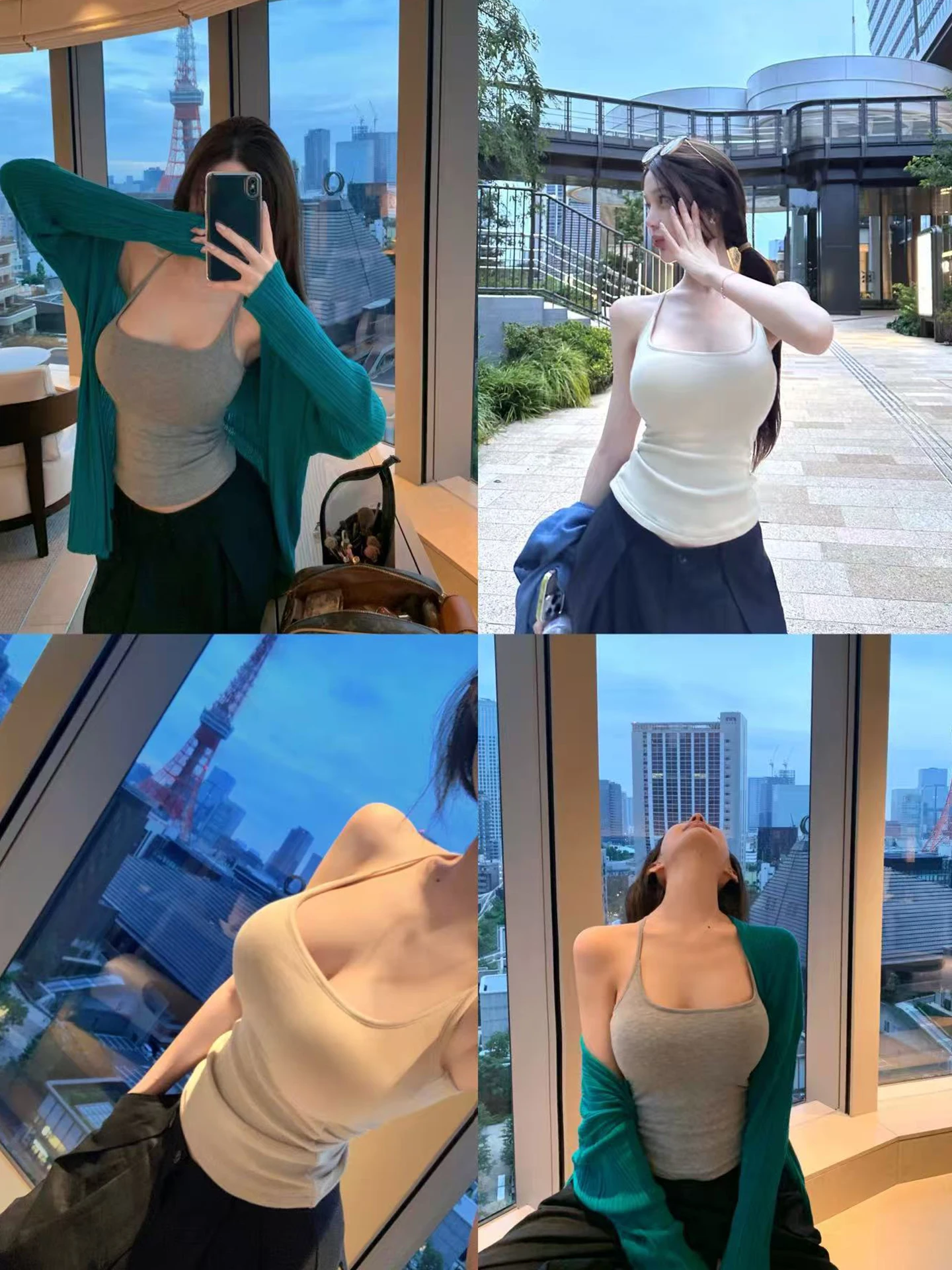 

Chill er High Frequency Match Daily Wear U-Ne Elastic Strap Vest Csole Inner Wear Top Women's Slim Fit Cotton Blend