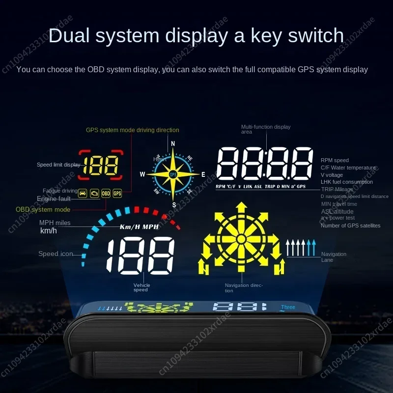 

In stock Universal Smart Gauge Arrival Q10 HUD+GPS NavigationDigital Speedometer Car Head up Display Diagnostic Tool Car Hud