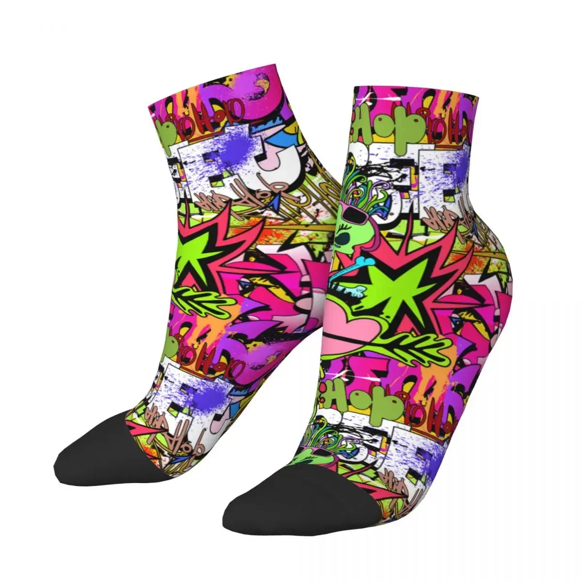 Cool Printing Street Graffiti Urban Art Socks for Women Men Stretch Summer Autumn Winter Crew 