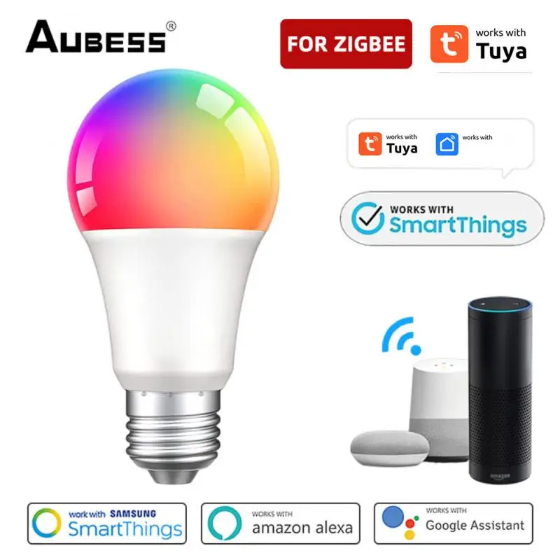 

Tuya Zigbee Smart Light Bulb RGBCW 9W 12W 15W 18W Color Changing LED Lamp bulb E27 110V 220V APP Compatible Alexa Google Home