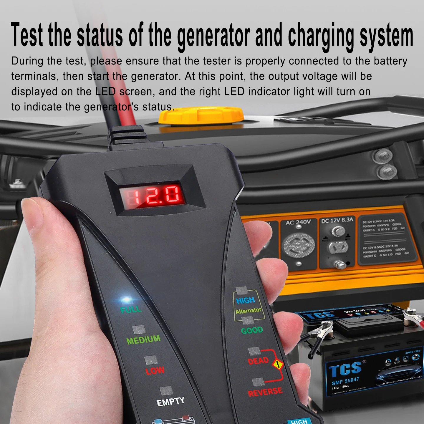 

Новый тестер автомобильного аккумулятора 12 В, цифровой тестер генератора переменного тока, светодиодные фонари, дисплей, диагностический инструмент для автомобиля, тестер автомобильного аккумулятора, анализатор