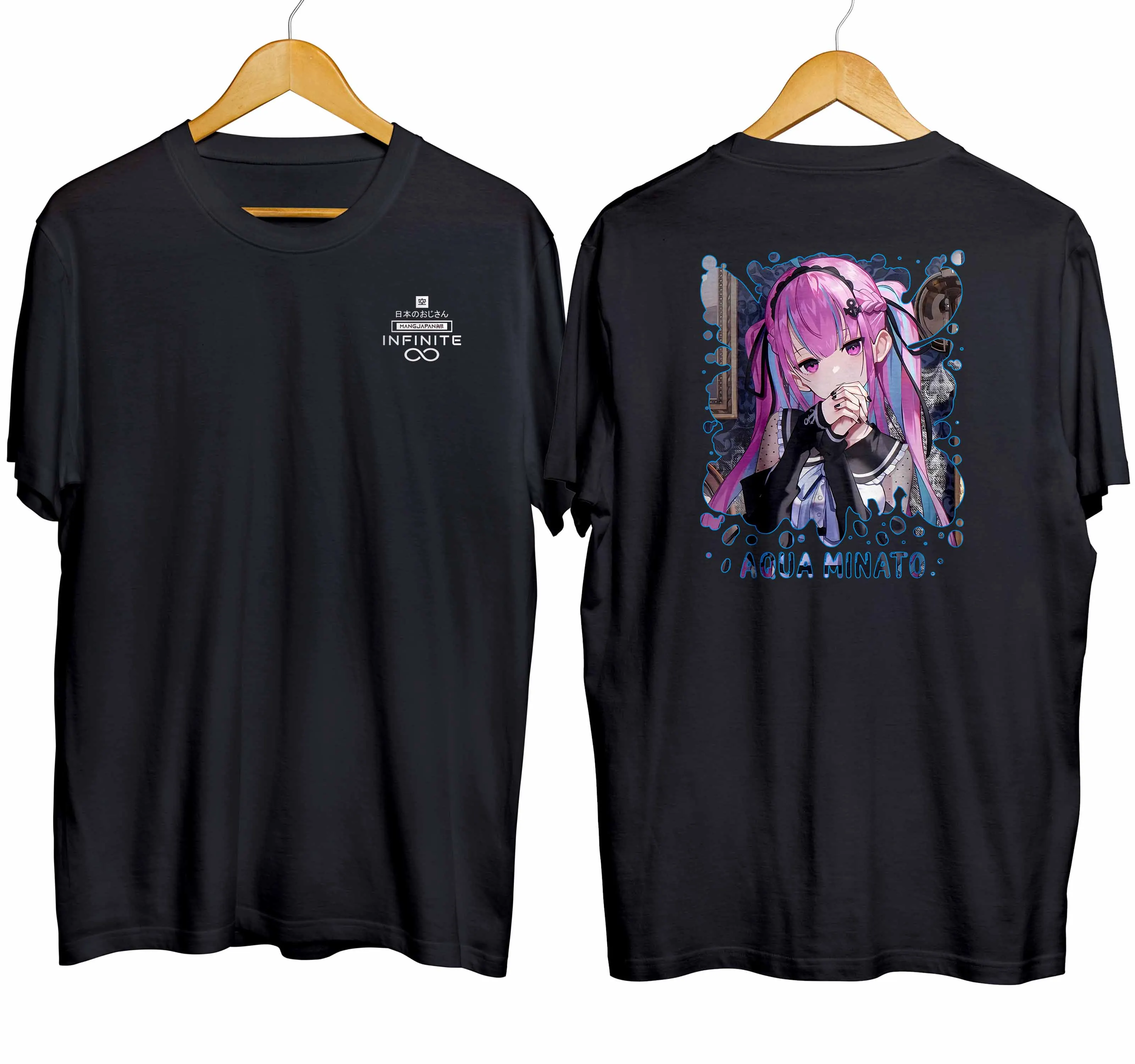 T-shirt distroanime vtuber AQUA MINATO MAID - HOLOLIVE JPN 100% combed 30s