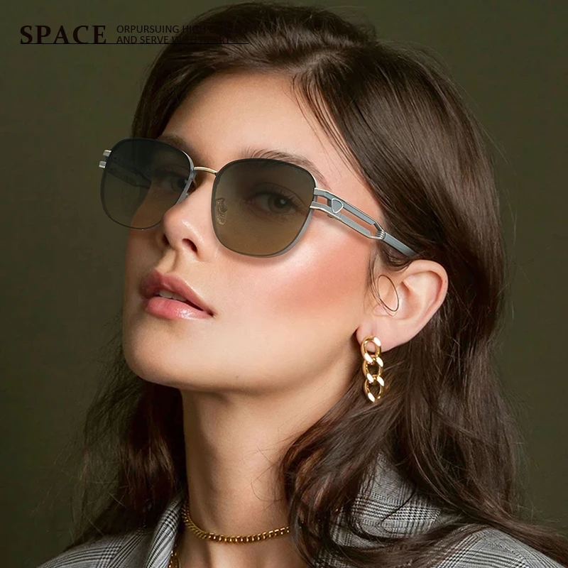 

21042 Metal Trend Polarized Women Retro Sunglasses Luxury Brand Travel Driving UV400 Men Sunglasses Custom Prescription Lenses