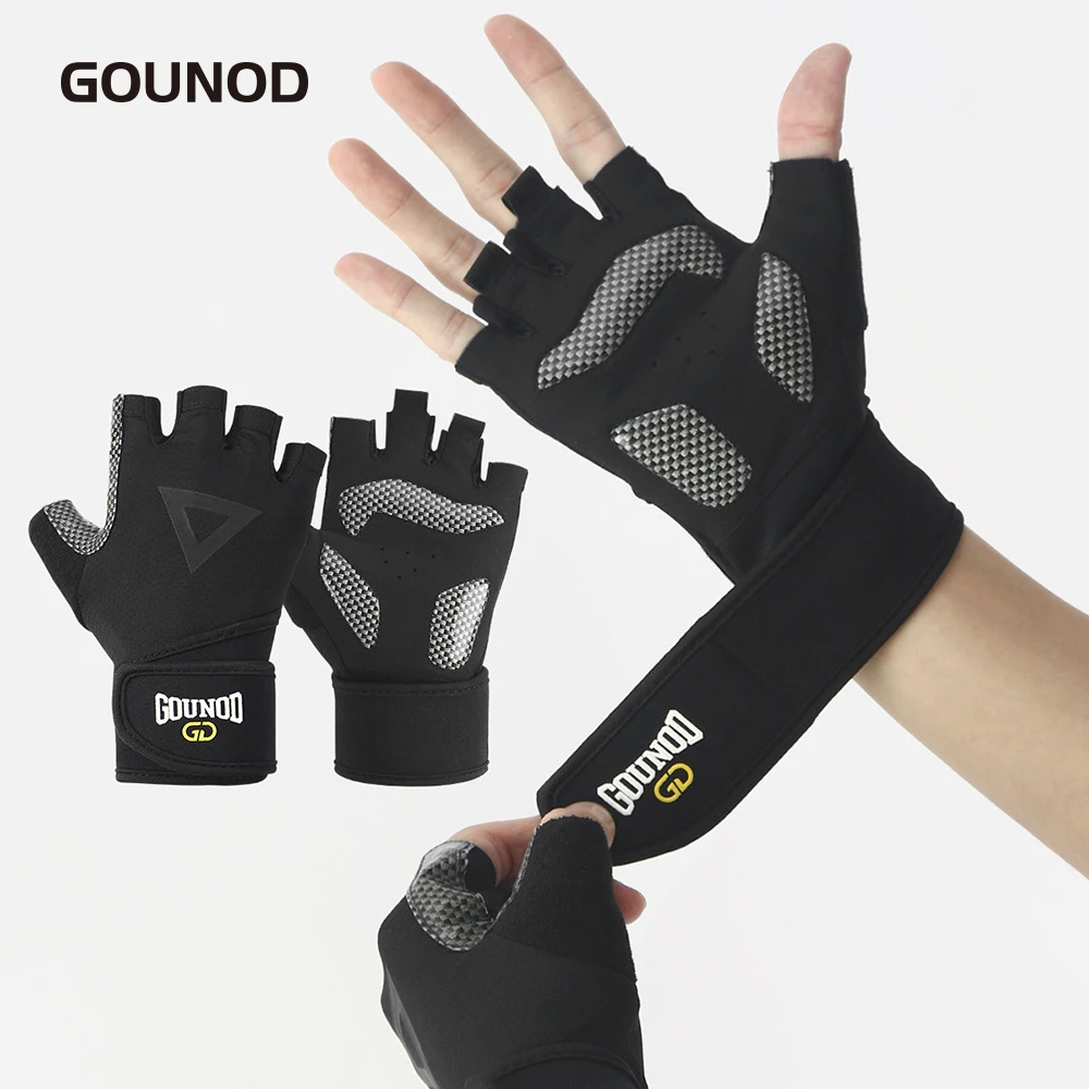 2PC/1pair GOUNOD Fitness Weight Lifting Wrist Band Gloves Bodybuilding Training Sports Exercise Cycling Gloves Shockproof