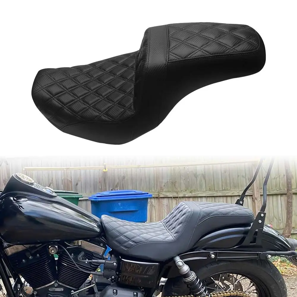 Motorcycle 2-Up Front Rear Seat Driver Passenger Cushions For Harley Dyna Fat Bob Street Bob Low Rider FXDL FXDB FLD 06-17