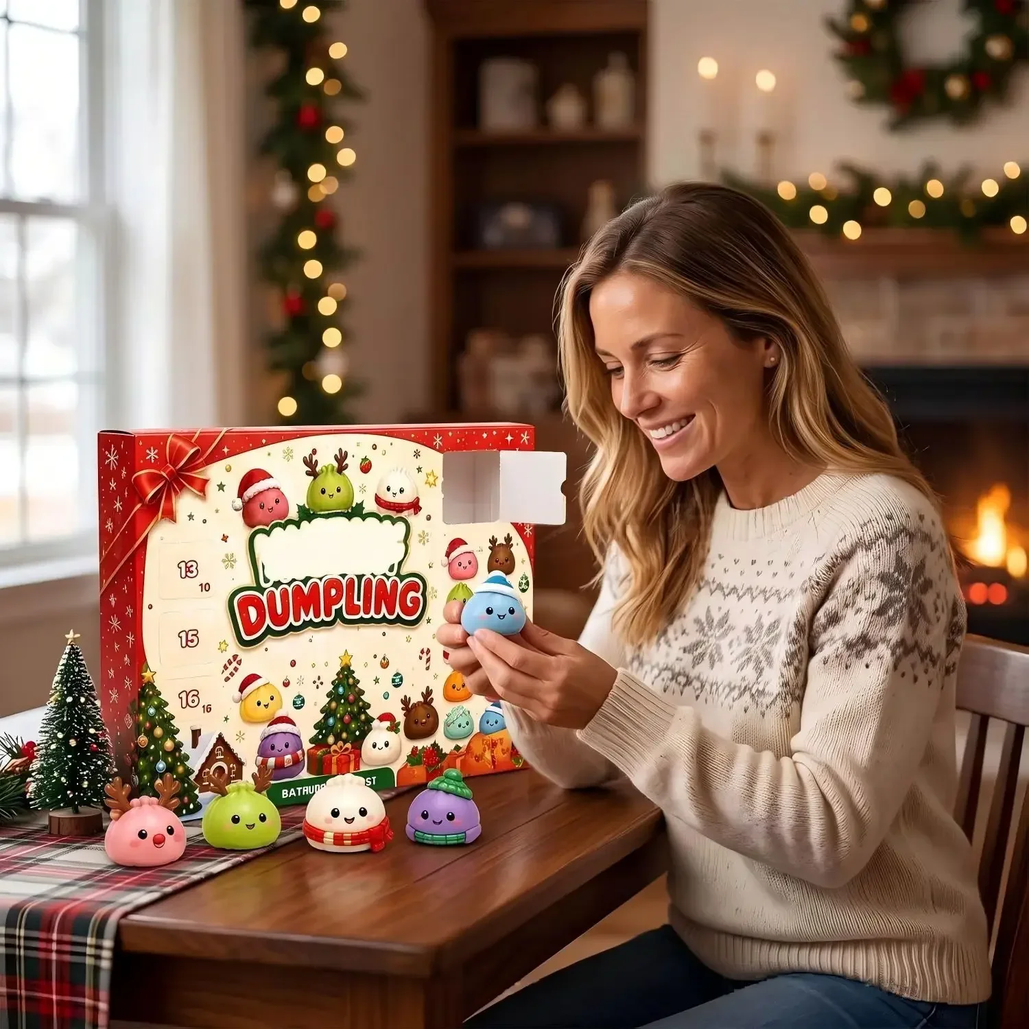 Christmas surprise blind box, tearable calendar puzzle game, DIY steamed buns, squeeze-and-play game, festive small gifts