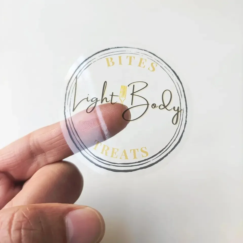Customized Transparent Clear Round Circle Logo Adhesive Stickers Waterproof Printed Color Self Seal Colorful Labels