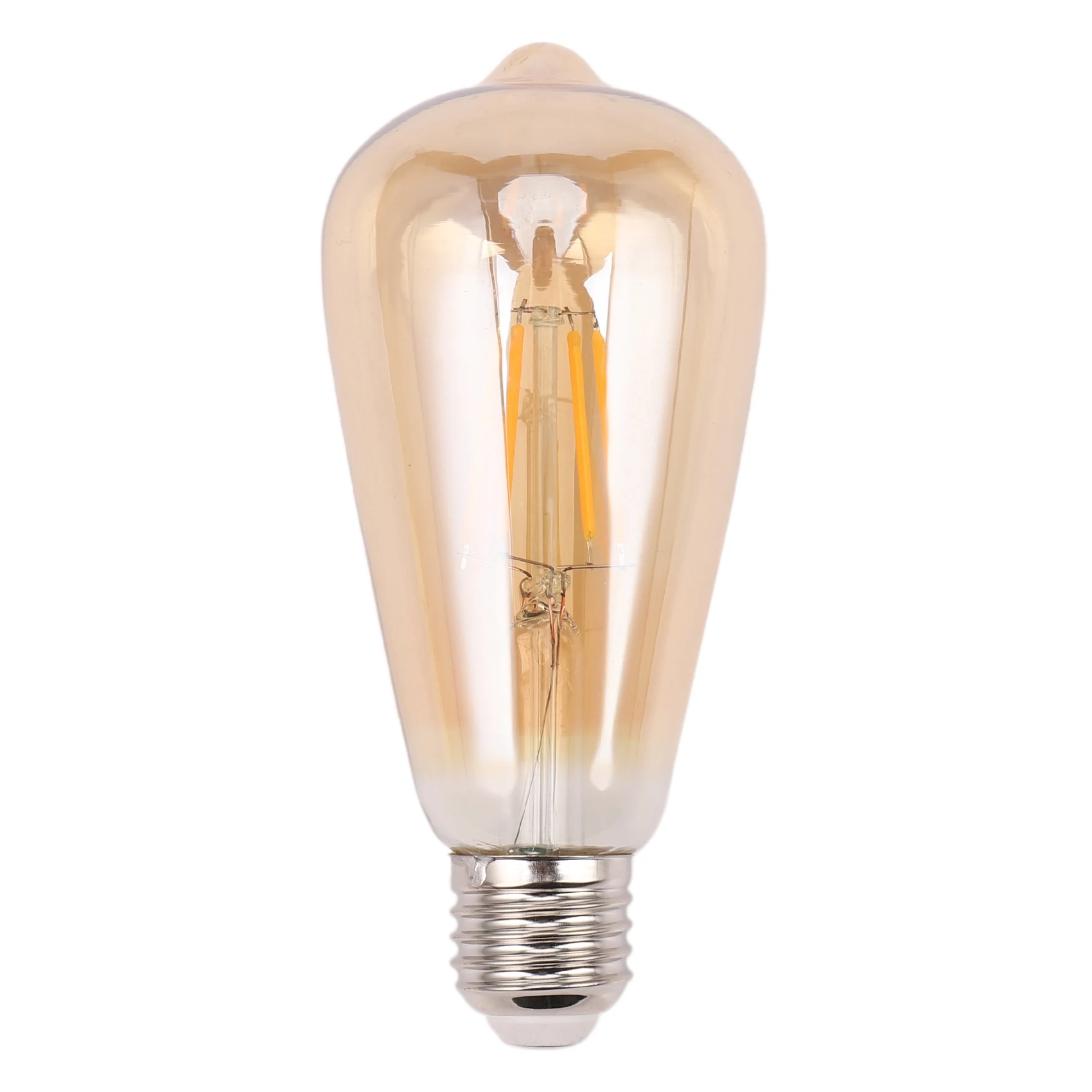 Dimmable E27 4W Edison Retro Vintage Filament ST64 COB LED Bulb Light Lamp Body Color:Golden Cover Light Color:Gold Yellow