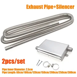 Chauffage de stationnement à air 60/100/120/150/200/250 cm + silencieux 24mm, pince silencieuse améliorée pour Webasto Eberspache