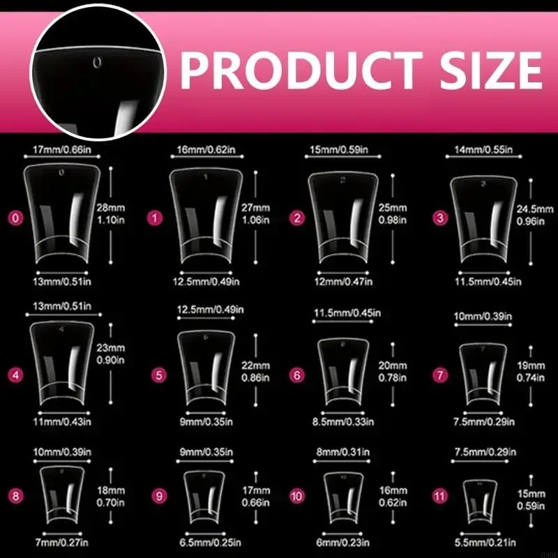 G99E 120/504pcs Short Curved Lightweight Tips Comfortable False for Women