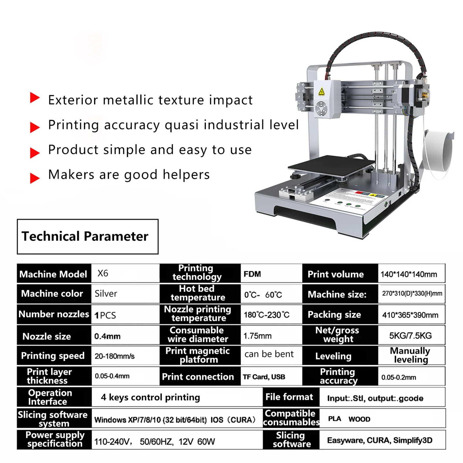 3D Printer with Resume Printing professional DIY FDM Printer High Precision Large Fast Printing Size Advance Extruder 3d Printer