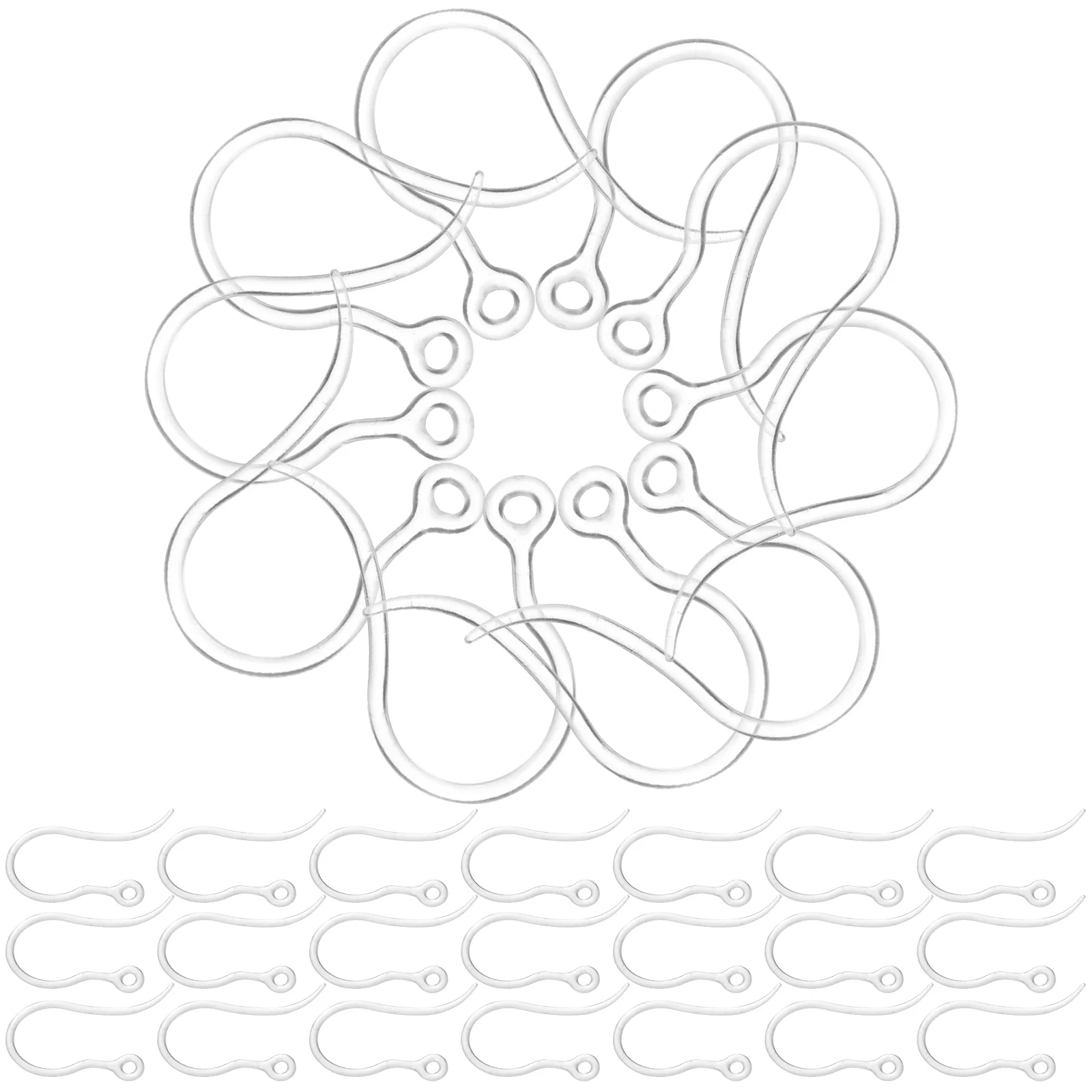 

50pcs Transparent Resin Earring Hooks Smooth Design Light Compact Jewelry Making DIY Earrings Parts Accessories Hook Set