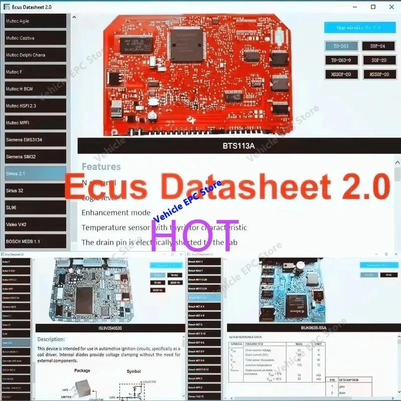 ECU Repair Software Ecus Datasheet 2.0 PCB Schematic with Electronic Components of ECU and Additional Information for IAW Bosch