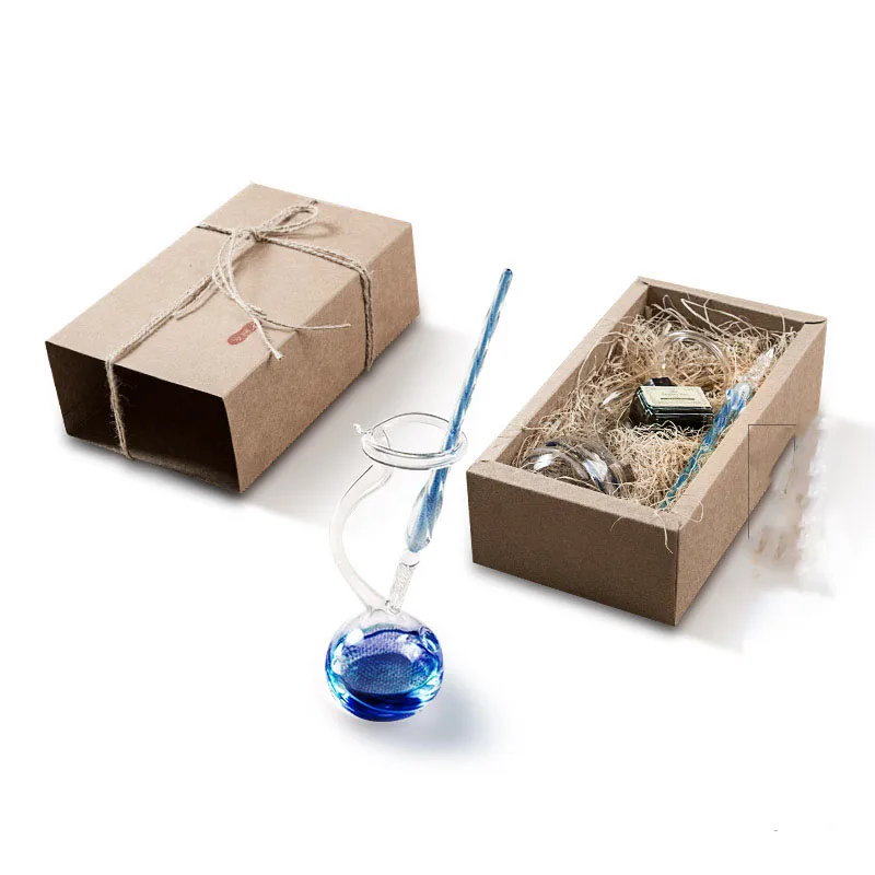 

Vintage Crystal Glass Dip Pen with Creative Pen holder Gift Box Set Calligraphy Drawing Pen Student Valentine's Birthday Mother