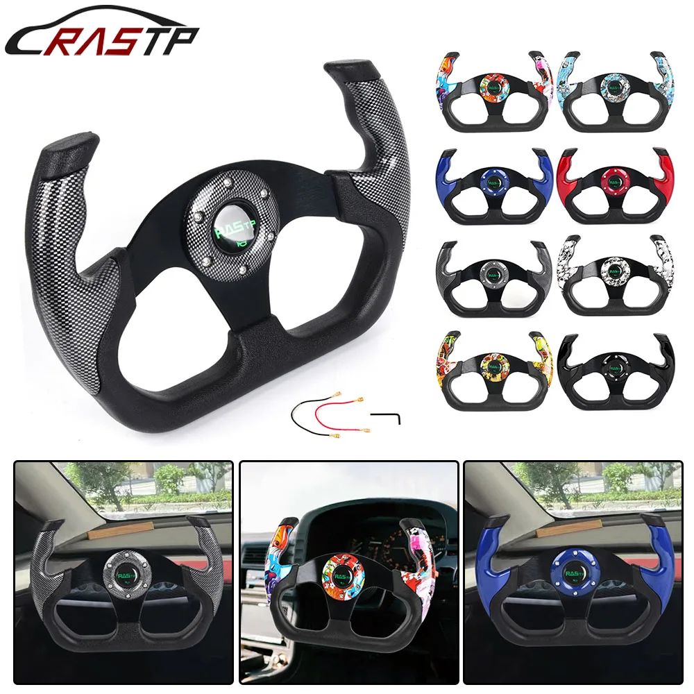 

RASTP-Universal Racing Steering Wheel 12.8"/325mm Graffiti Pattern Sim Drift Racing Steering Wheel D Shape RS-STW046