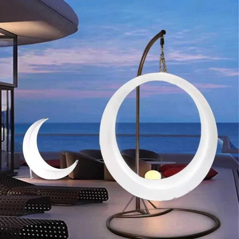 

Luminous swing moon courtyard outdoor rocking chair hanging chair solar luminous, swing outdoor