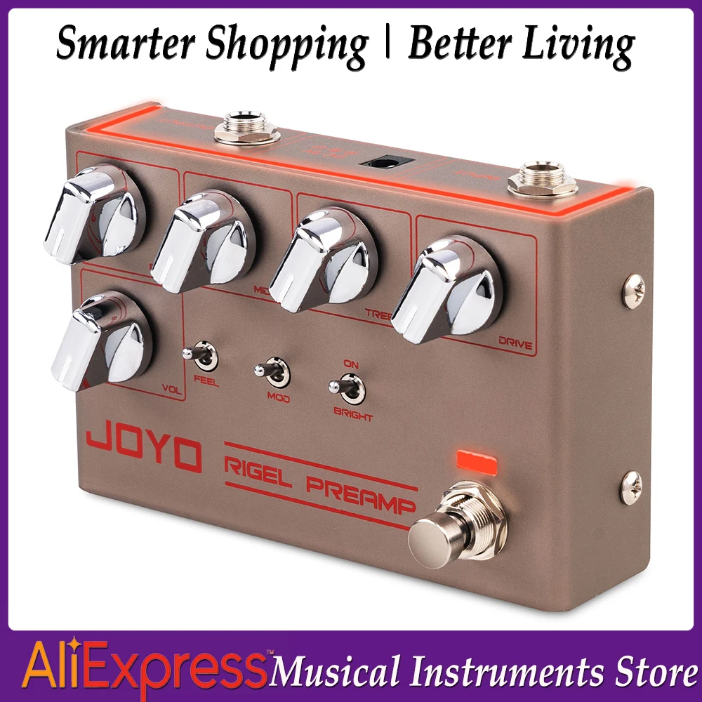 JOYO R-24 RIGEL PREAMP High Gain Overdrive Preamp Simulation Pedal 3 Band EQ Clean Futuristic Tone Ideal for Electric Guitar