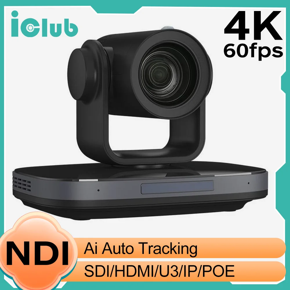 4K 60fps PTZ Video Conference 12/20x NDI Camera for Broadcast/Live Streaming Conference/Events/Church with USB3.0 3G-SDI POE