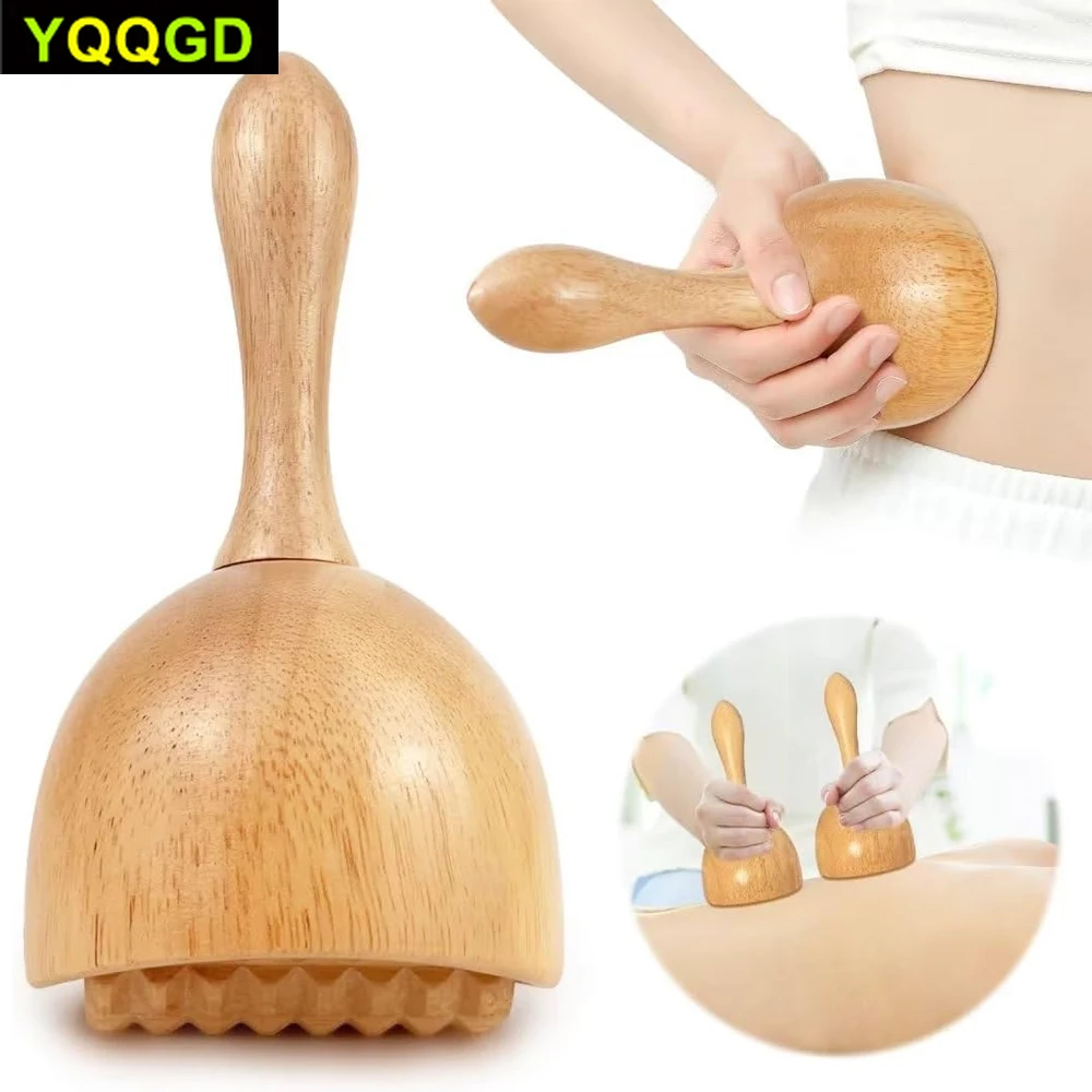 Wooden Therapy Cup with Roller,Wood Therapy Massage Tools Handheld Wooden Massage Cup Wooden Massage Tool for Body Shaping Body