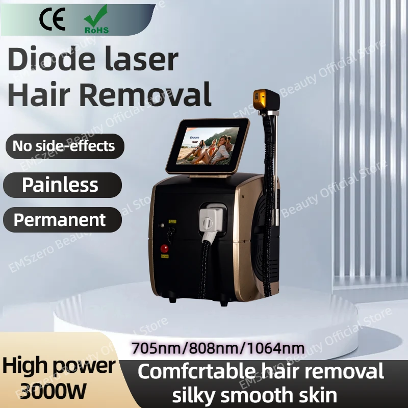 

Latest Diode Ice Titanium Laser Body Portable Best Permanent Hair Removal Machine Hair Removal Laser 755 808 1064 Equipment