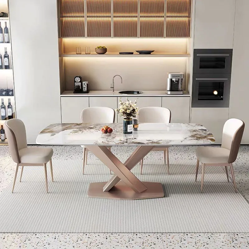Luxury Center Dining Table Kitchen Salon Designer Extending Chairs Dining Table Coffee Modern Muebles Living Room Furniture