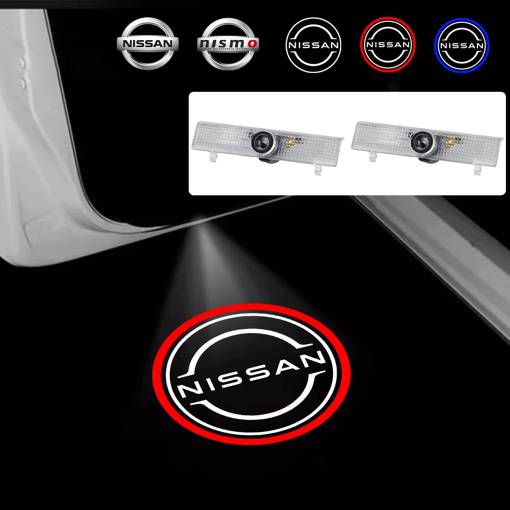 2Pcs Wireless LED Door Welcome Light Laser Projector Logo Car Accessories For Nissan Nismo New Teana Maxima Altima Amadar Titan