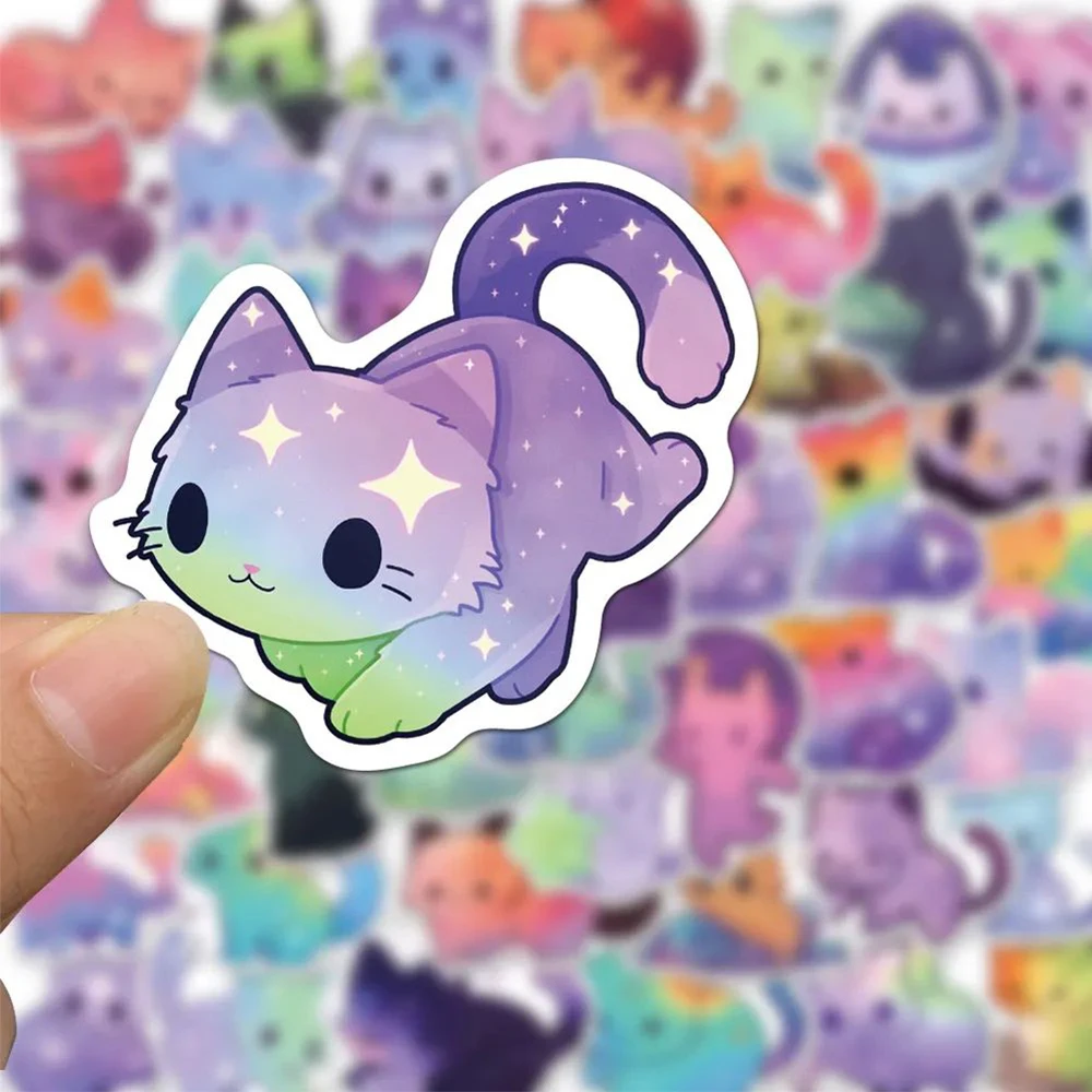 10/30/50pcs Kawaii Cat Aesthetic Stickers Cute Cartoon Decals Laptop Skateboard Phone Scrapbook Funny Decoration Sticker Kid Toy