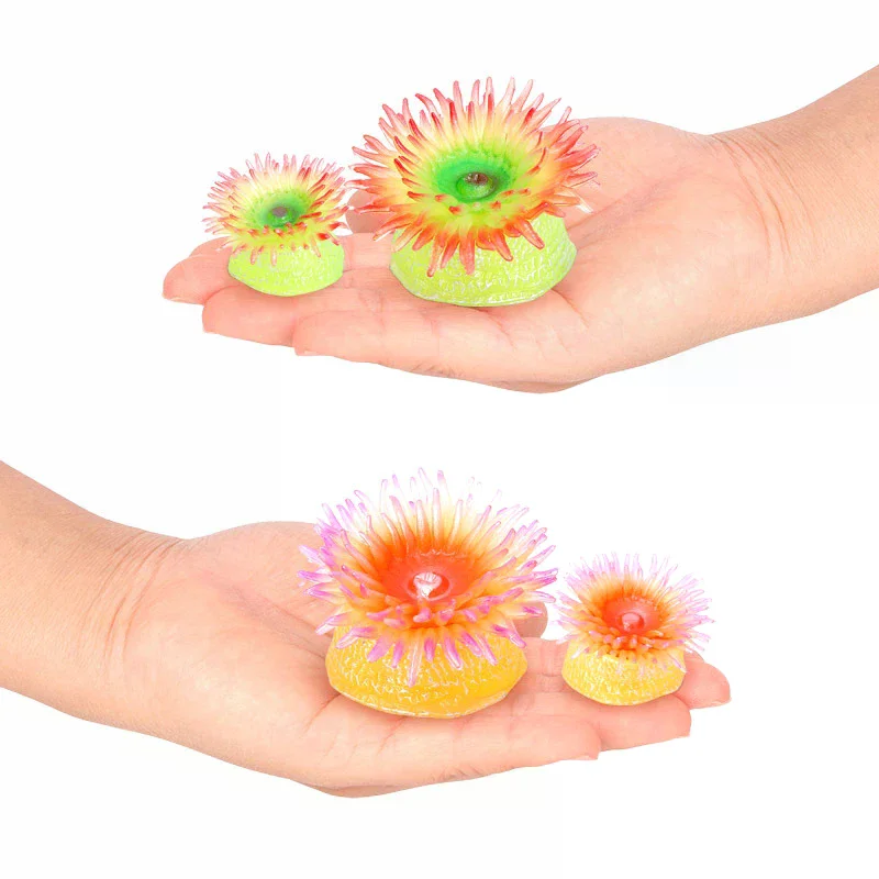 Cognición iluminadora para niños, simulación de anémona marina, modelo de Animal marino, anémona marina, pecera, paisajismo, adornos de plástico