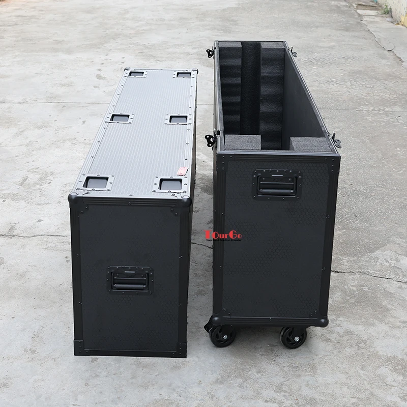 All in Black 85inch Universal Single LCD LED TV ATA Flight Case W/4X4