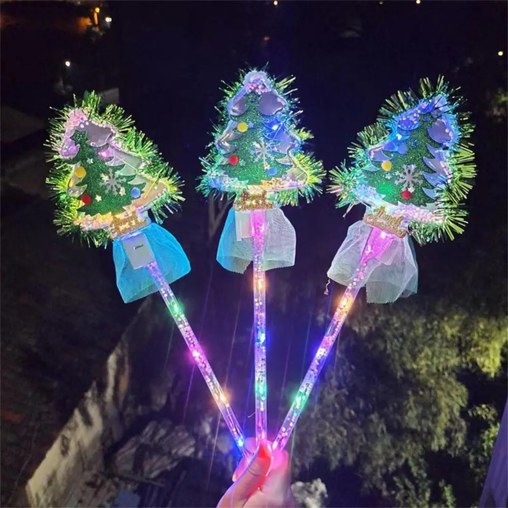 Christmas Luminous Toys 34cm Interactive Toys With Led Lights Plastic Christmas Decoration Christmas Tree Luminous Stick Durable