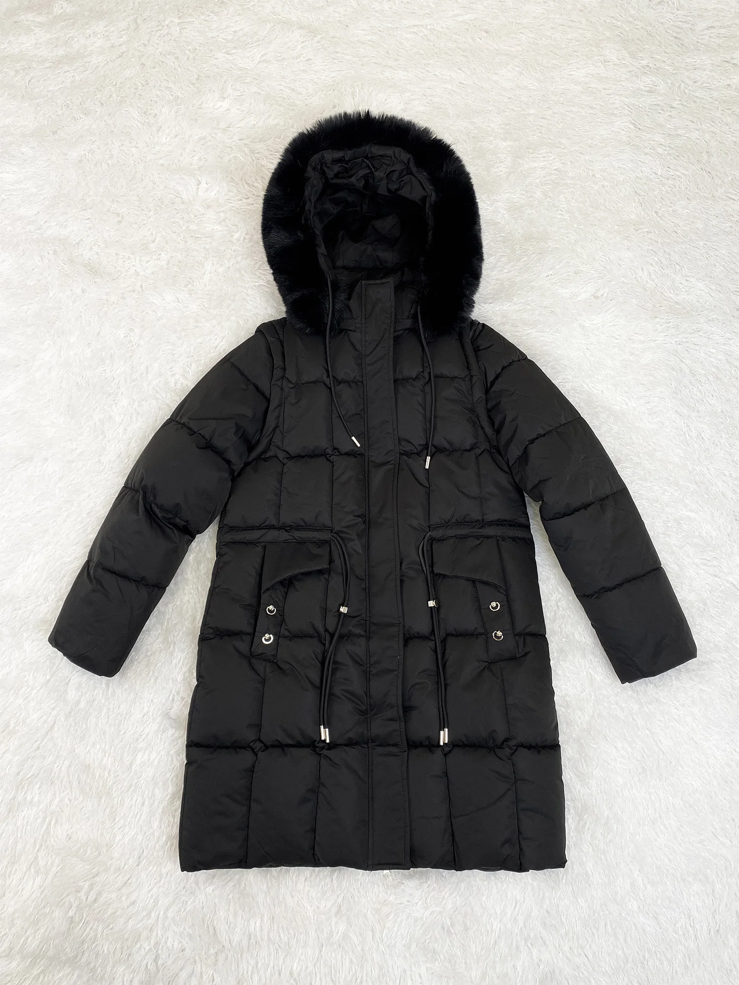 

Women's Autumn/Winter Chic Thick Quilted Coat Long Sleeve Plain Casual Hooded Jacket Christmas Outfit