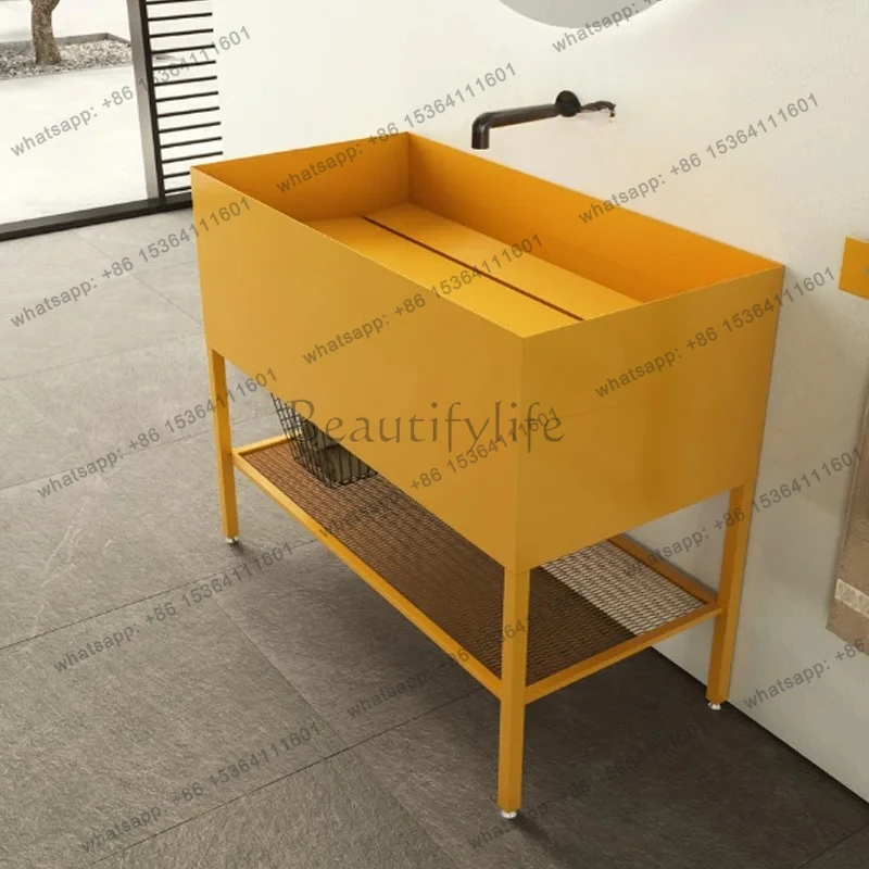 

Integrated basin countertop hotel sink toilet bathroom cabinet combination designer style fashion