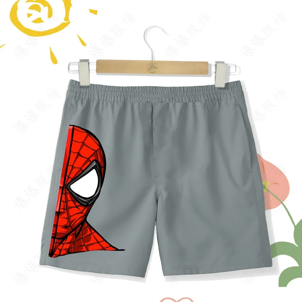 

Potdemiel Four Seasons New Classic Superhero Print Cool Spider Man Children's Breathable Beach Shorts Boys' Swimming Pants