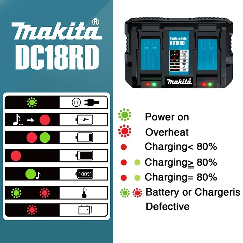 Upgrade 100%original genuine Makita 18V charger with rechargeable battery, Makita charger BL1830 BL1830B BL1840  fast charging