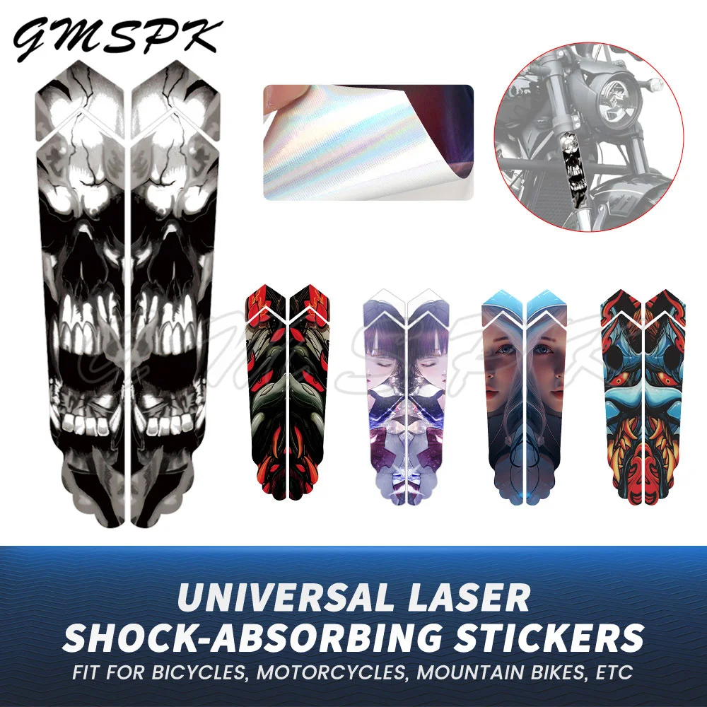 

2 Pieces MTB Bike Front Fork Decoration Stickers Road Bicycle Frame Top Tube Waterproof Sticker Laser Decals