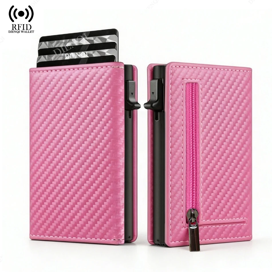 Luxury Brand Rfid Credit Card Holder Women Wallet Luxury Designer Bank Cardholder Slim Thin Rfid Carbon Fiber Leather Men Wallet