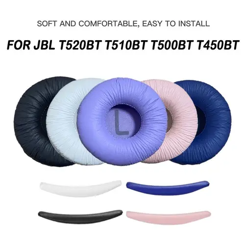 Imagen 1 del producto Almohadillas de repuesto para auriculares, diadema suave de espuma, cómodas almohadillas para los oídos, almohada para JBL T520BT T510BT T500BT T450BT