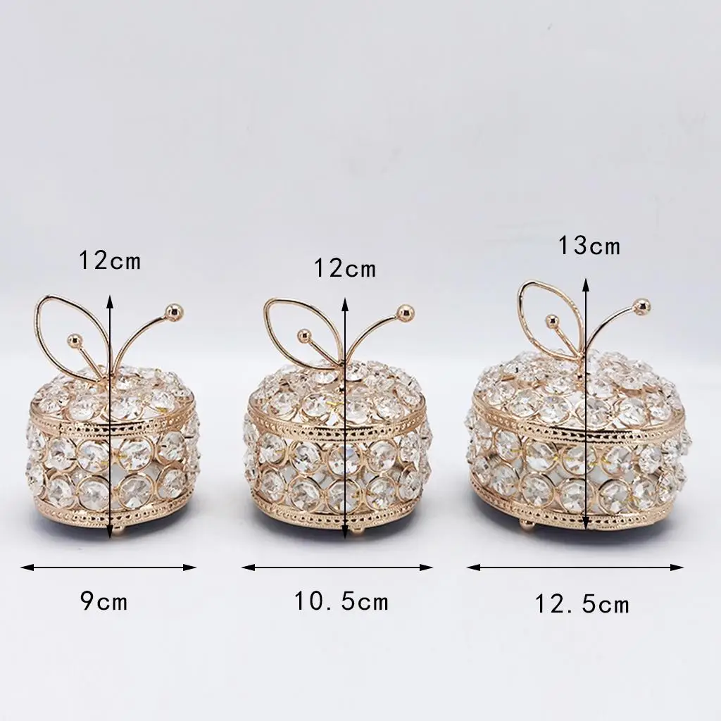 صندوق مجوهرات كريستال منظم حلية سباركلي أقراط وخواتم صندوق كنز #6