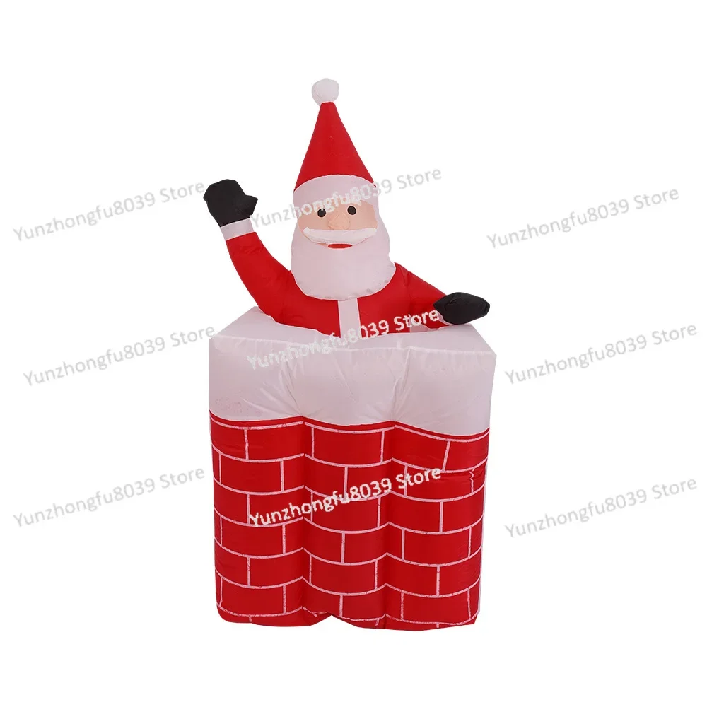 1.6 meters inflatable Santa Claus lift chimney charging old man luminous Christmas decorations gifts