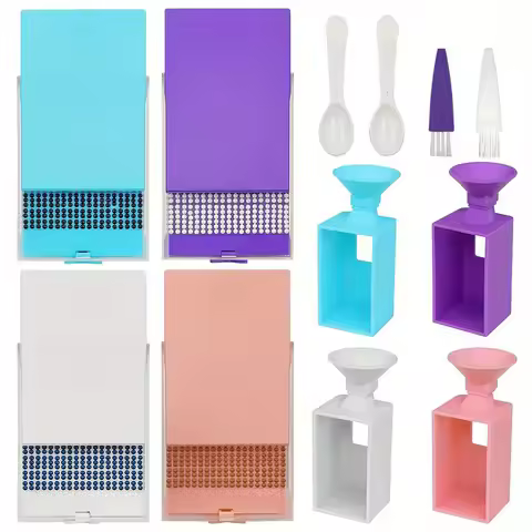 Diamond Painting Storage Box With Detachable Funnel Brush Spoon, Diamond Art Sorting Tray Tools &amp; Accessories For DIY Craft