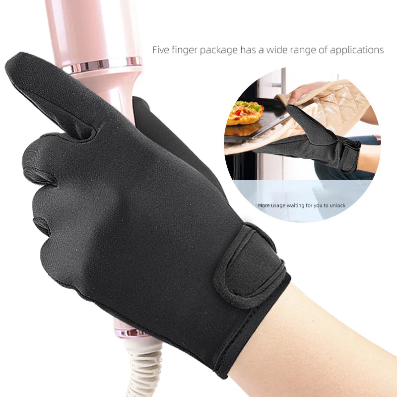 1/2PCS Heat Resistant Finger Glove Hair Straightener Perm Curling Tool Heatproof Protective Gloves for Hair Styling