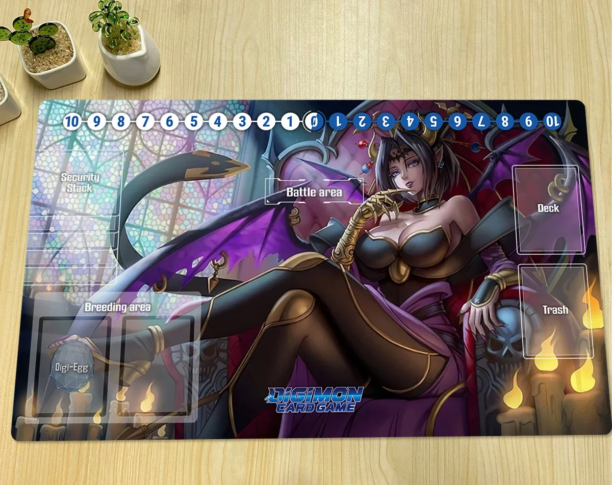 

Digimon Playmat Lilithmon Mat DTCG TCG CCG Trading Card Game Mat Board Game Mat Anime Mouse Pad Custom Rubber Mousepad Free Bag