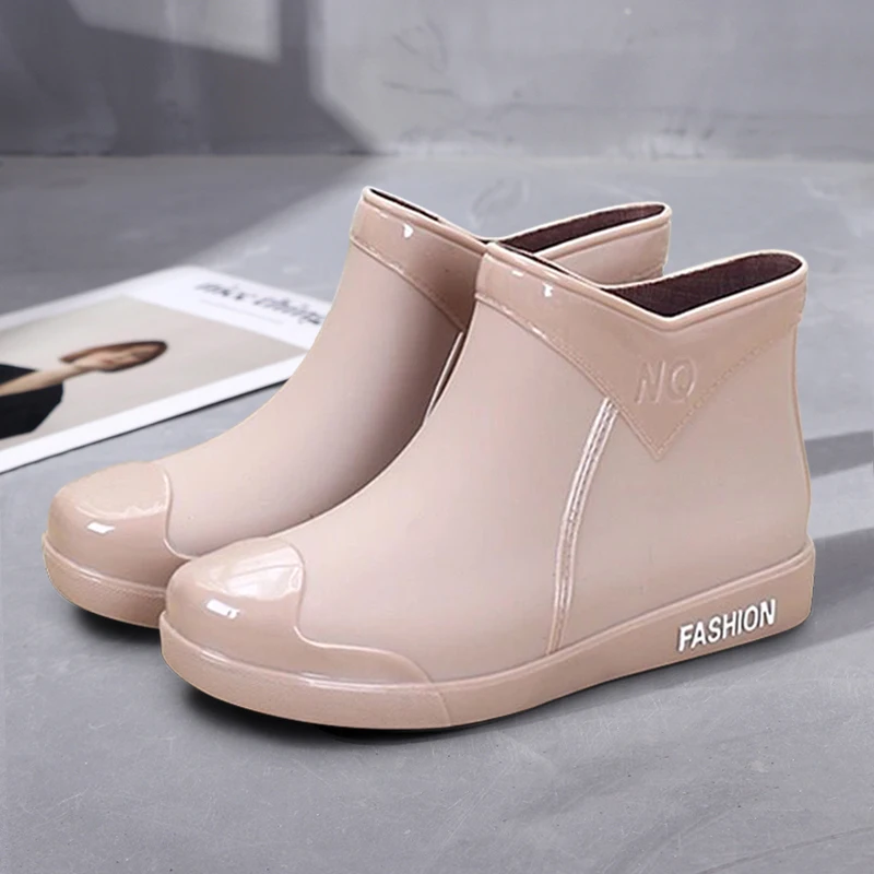 Rain， Boots， Women\'s Fashion 2023 ，New， Non-Slip Waterproof Short Tube Rubber Shoes Adult Rain Boots plus Velvet Warm Rain Shoes