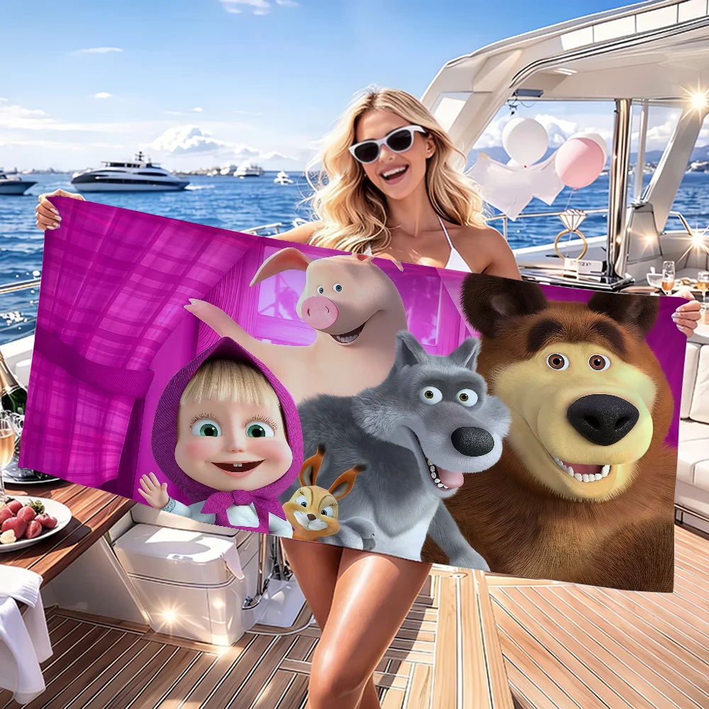 Travel Yoga Accessories - Cartoon Masha en de beer Handdoek