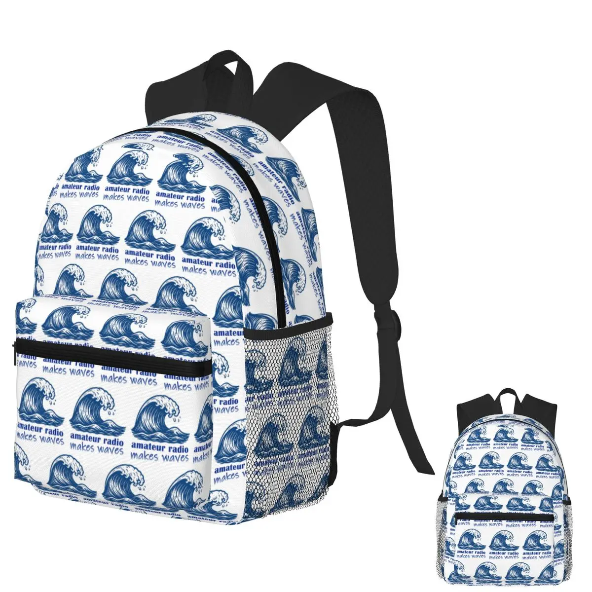 

Ham Radio For Amateur Radio Makes Waves Student Backpack School Bag Hiking Daypack for Men Women Fashion Bookbag Shoulder Bags